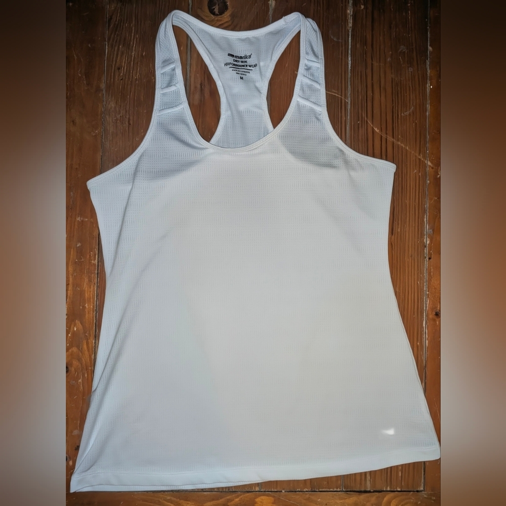 Marika Women's White Dry Wik Performance Racer Back Tank Top